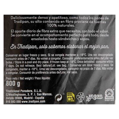 Pan de molde integral Tradipan 800g