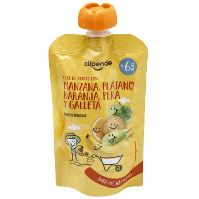 Pouch Alipende frutas con galleta Mar&iacute;a 120g