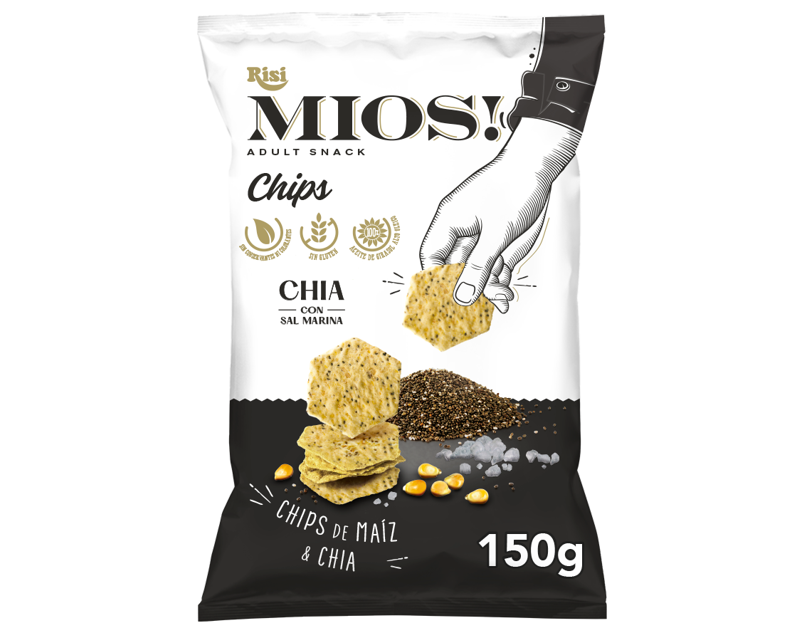 Snack risi maíz y chía sin gluten con sal Mios! 150g