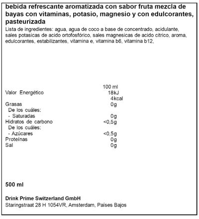 Bebida isotónica Prime Juventus 500mL C/12