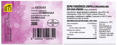 Sepia fara&oacute;nica limpia 350g