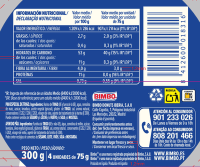 Bagels Bimbo cl&aacute;sico para dulce y salado 4 uds