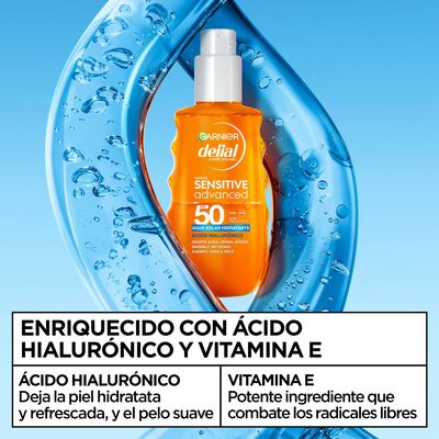 Agua solar hidratante con factor de protecci&oacute;n 50 para piel sensible Delial 150ml