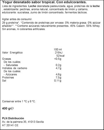 Yogur l&iacute;quido proteina Margui 400 gr Tropical