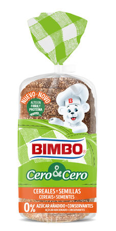 Pan de molde Bimbo cereales y semillas Cero&Cero 360g
