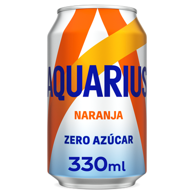 Bebida isot&oacute;nica zero az&uacute;car Aquarius 33cl naranja lata
