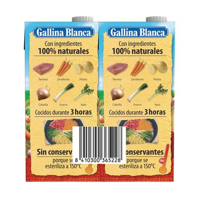 Caldo casero Gallina Blanca 1l pack 2 carne 100% natural