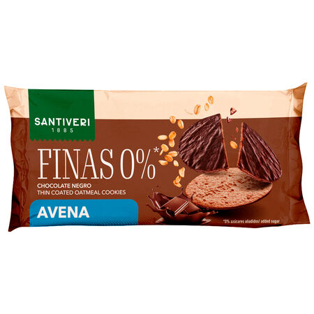 Galleta fina de avena con chocolate negro 0% azúcar añadido Santiveri 88g
