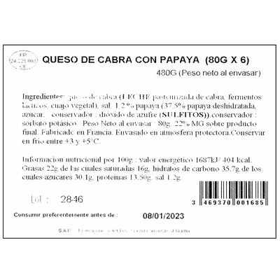 Queso de cabra Soreda 80gr papaya