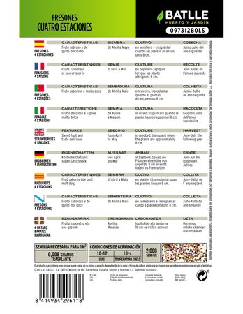 Semilla Verdy fresones 4 estaciones