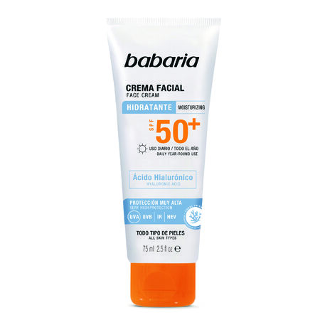 Crema Solar Facial Ácido Hialurónico FPP50 Babaria 75 ml