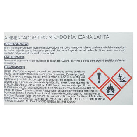 Ambientador tipo mikado Lanta 50ml manzana