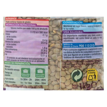 Lenteja Alipende 1kg castellana