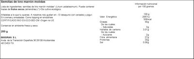 Semillas de lino ecol&oacute;gicas Ecocesta 200g molidas