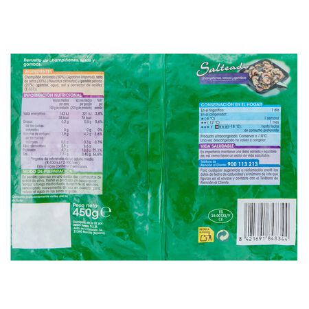 Salteado Alipende 450g champiñones setas y gambas