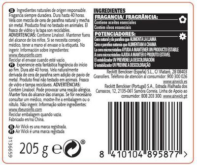 Vela Bot&aacute;nica 205g vainilla y magnolia