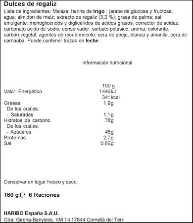 Regaliz negro mega torcidas Haribo 160g