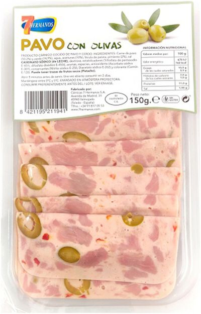 Pavo 7 Hermanos 150g con olivas en lonchas
