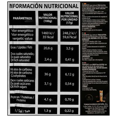 Churros deluxe para air fryer y horno con 250g