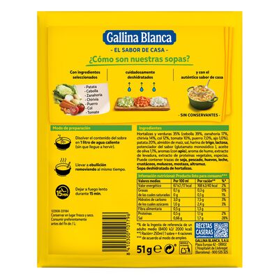 Sopa Gallina Blanca 51g verduras