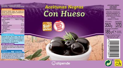 Aceitunas negra con hueso Alipende 200g