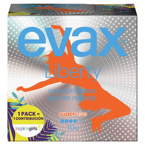 Compresas con alas liberty Evax 10 uds super