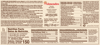 Turrón blando sin azúcar el Almendro 200g