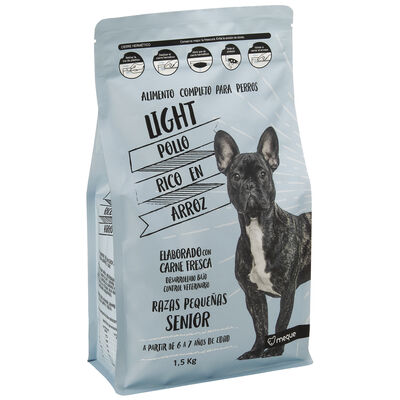 Alimento completo para perros light Meque senior pollo arroz 1,5kg
