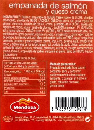 Empanada Mendoza 600g salmón