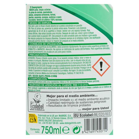 Desengrasante líquido eco Lanta 750ml