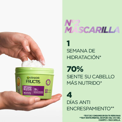Mascarilla capilar Fructis Garnier 400ml n&ordm;2 m&eacute;todo rizos