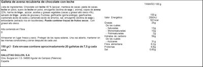 Galleta de avena fina chocolate con leche Gull&oacute;n 150g