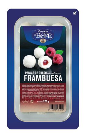 Perlas de queso con frambuesas El Pastor 125g