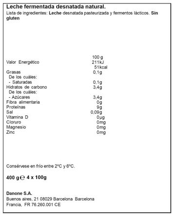 Skyr alto en Proteina Danone Pack 4 Natural