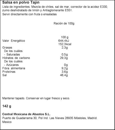Salsa Tajin cl&aacute;sico en polvo 142g