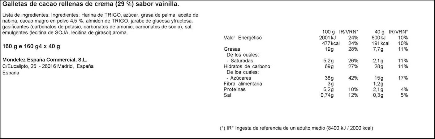 Galleta Oreo 160g mini