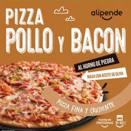 Pizza fina Alipende 375g pollo y bacon