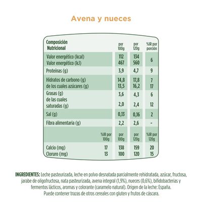 B&iacute;fidus Activia fibra pack 4 avena y nueces