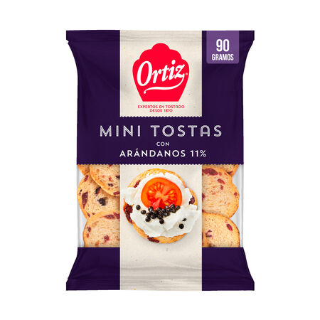 Mini tostas con arándanos Ortiz 90g