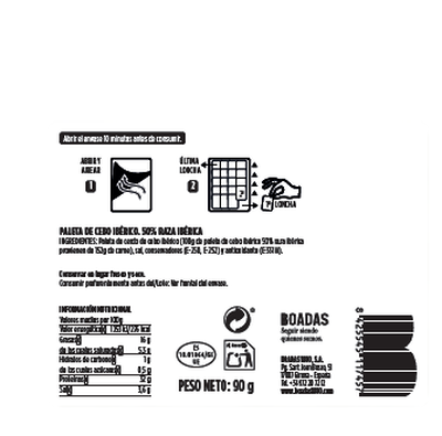 Paleta de cebo 50% ib&eacute;rico en lonchas Boadas 90 g