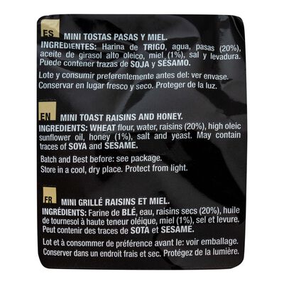 Mini tostas Mastrigo 120g con pasas y miel