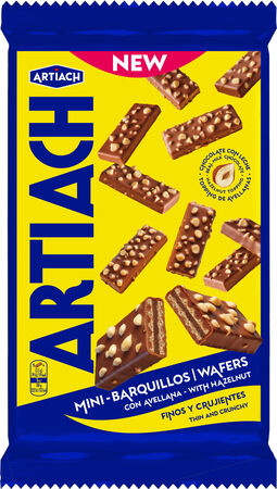 Galleta barquillo mini de chocolate con leche y avellanas Artiach 110g