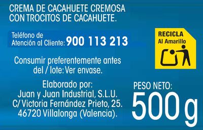 Crema de cacahuete crunchy Alipende 500g