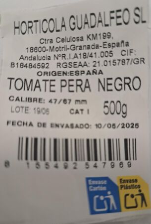 Tomate Pera negro Bandeja 500g