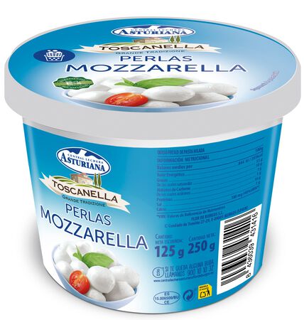 Queso mozzarella en perlas Toscanella Asturiana 125g