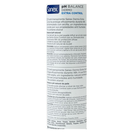 Desodorante spray Sanex pH Balance Dermo Extra Control 48h 200ml