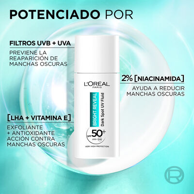 Fluido facial Hidratante Antimanchas Loreal Bright Reveal 50 ml F50+ Niacinamida + Lha