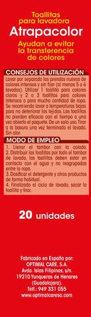 Toallitas atrapacolor Lanta 20 uds evita desteñidos accidentales