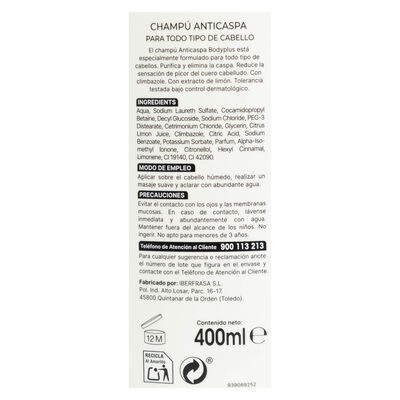 Champú anticaspa Bodyplus 400ml
