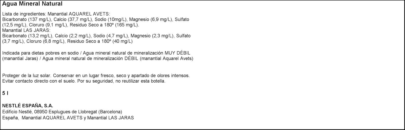 Agua Aquarel Nestlé 5l
